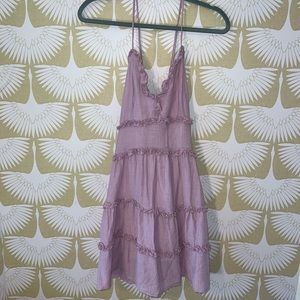 Light Purple Cross Back Adjustable Strap Dress